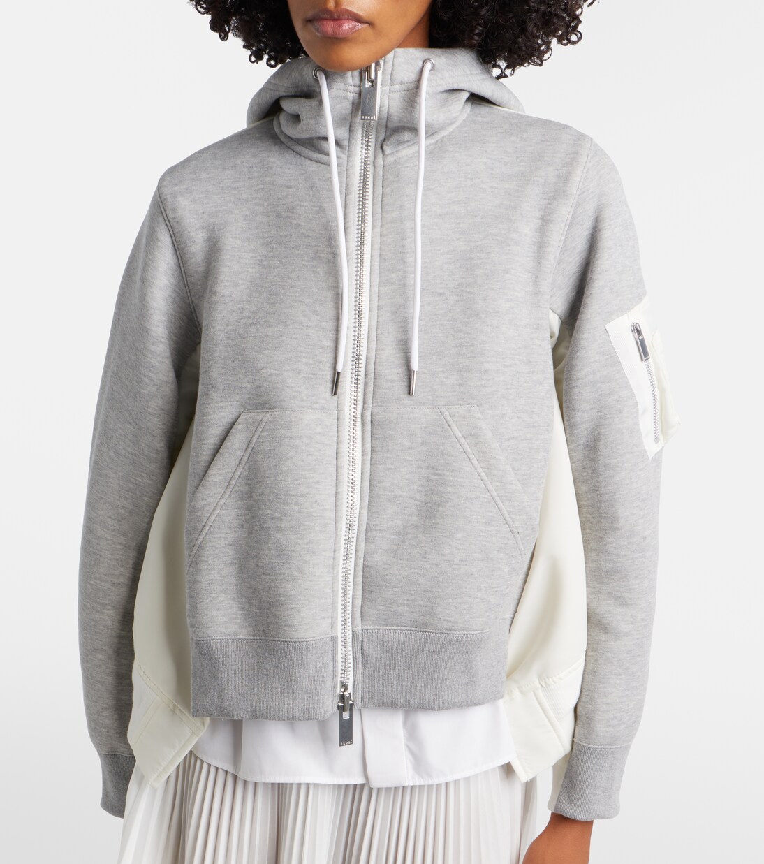 Paneled zip-up hoodie | Sacai