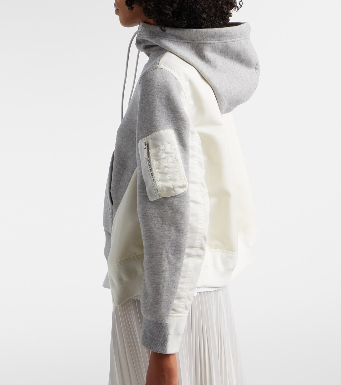 Paneled zip-up hoodie | Sacai