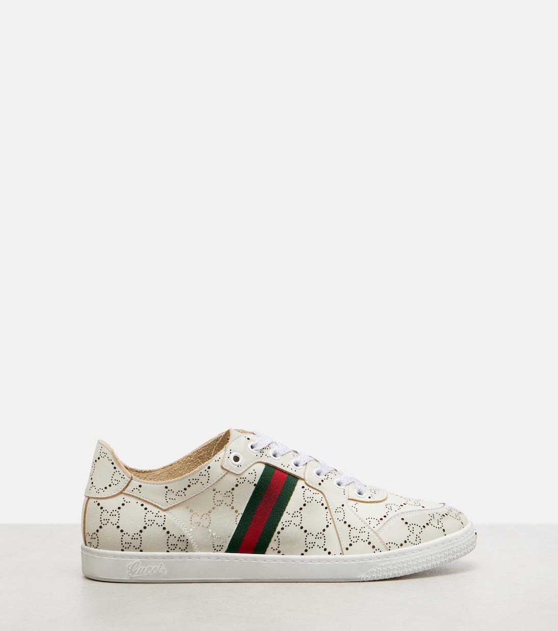 GG Web Stripe leather sneakers | Gucci