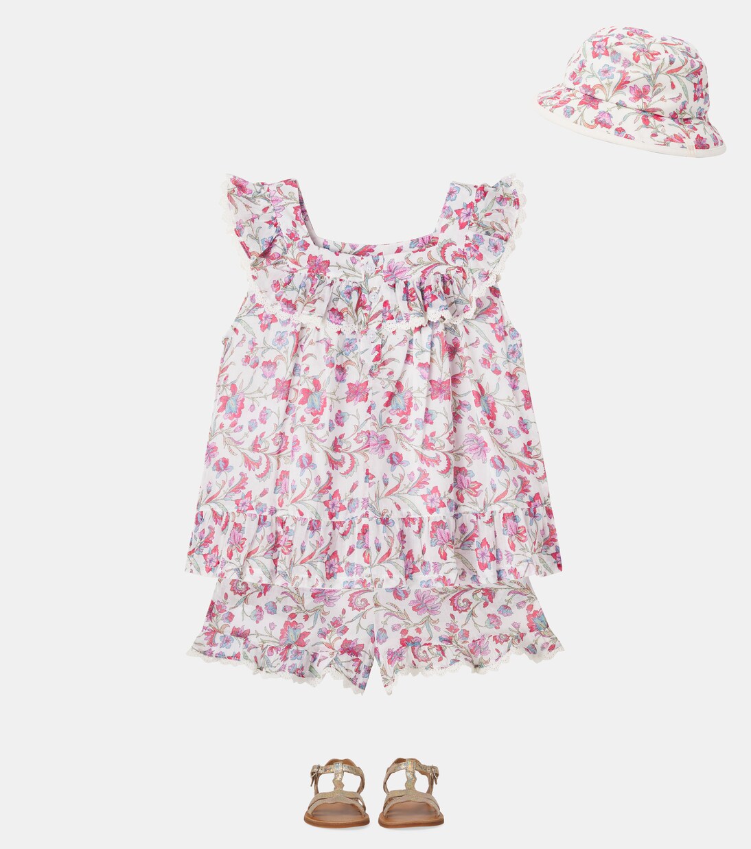 Floral reversible cotton hat | Louise Misha