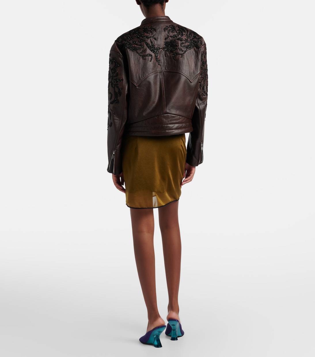 Beaded floral miniskirt | Jacques Wei