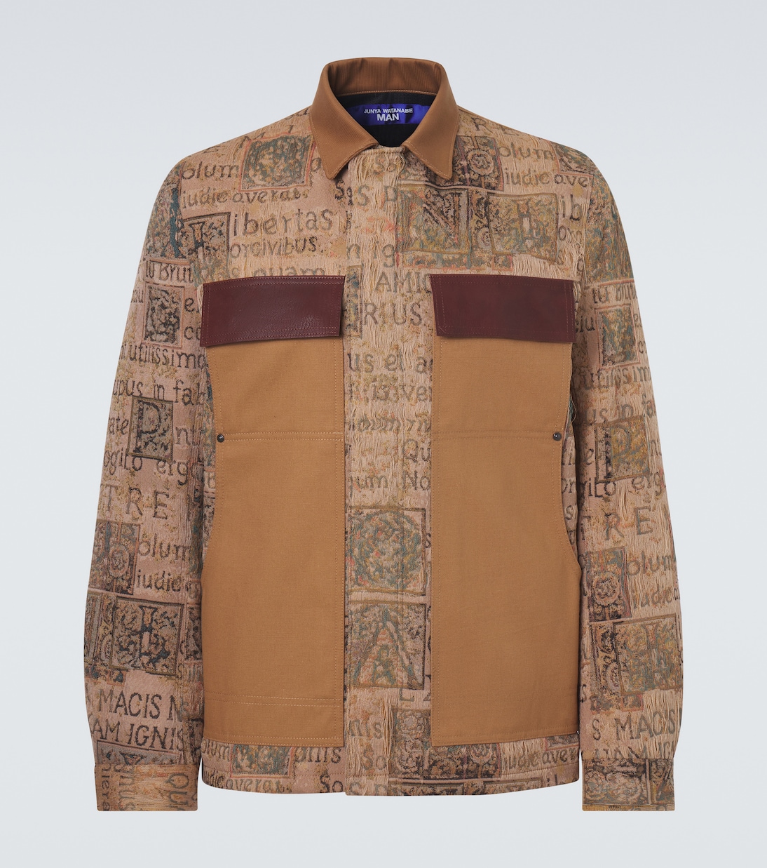Leather-trimmed jacquard jacket | Junya Watanabe