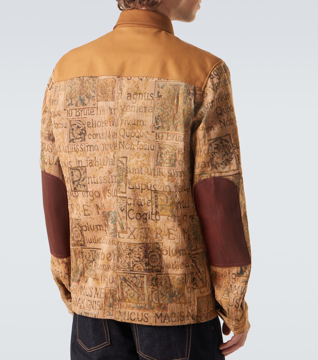 Leather-trimmed jacquard jacket | Junya Watanabe