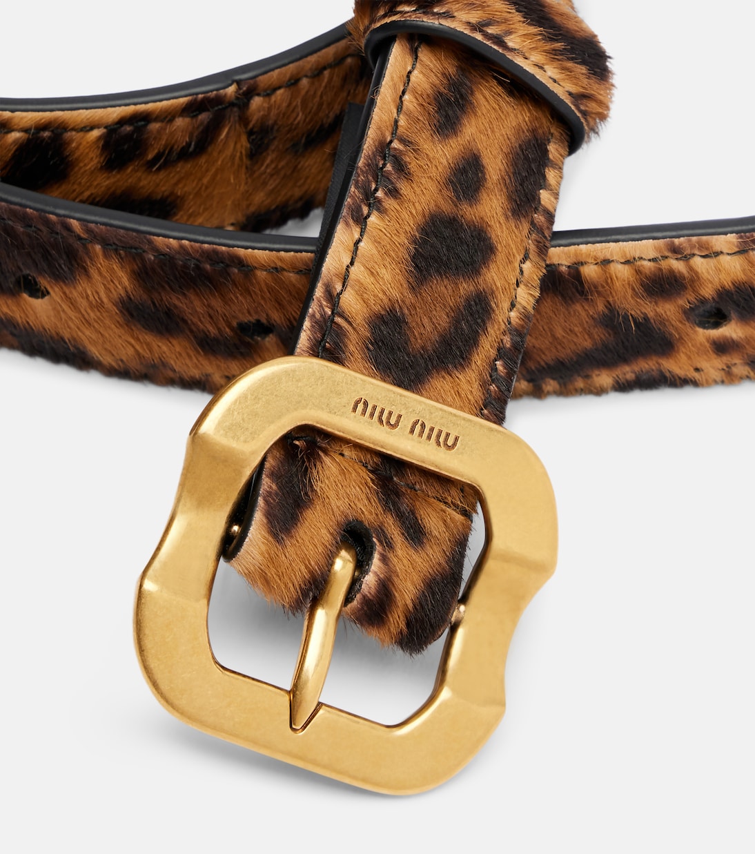 Leopard-print calf hair belt | Miu Miu