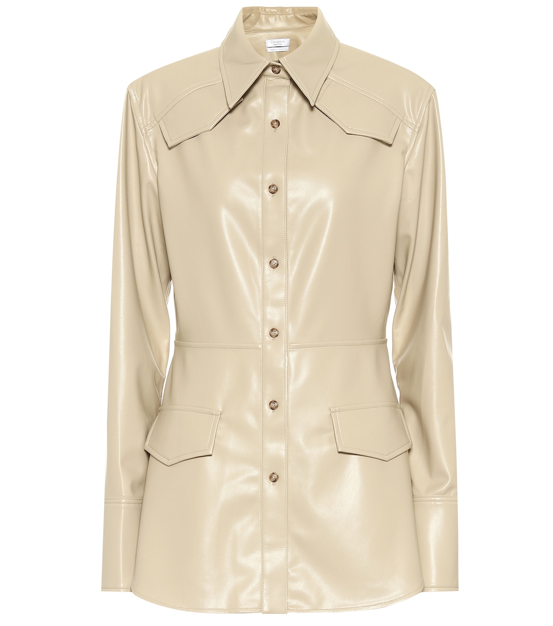 Sierra faux leather blazer | Deveaux New York