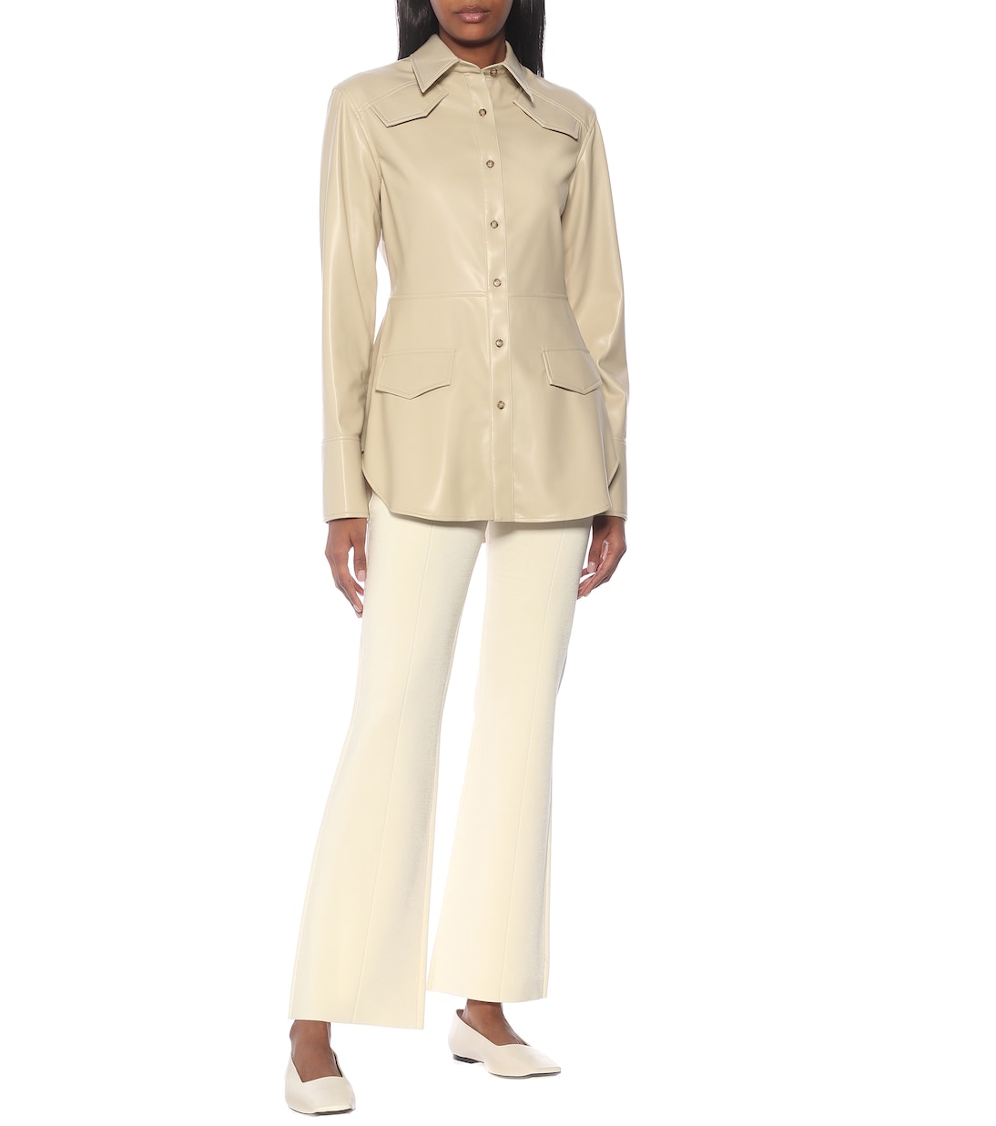 Sierra faux leather blazer | Deveaux New York