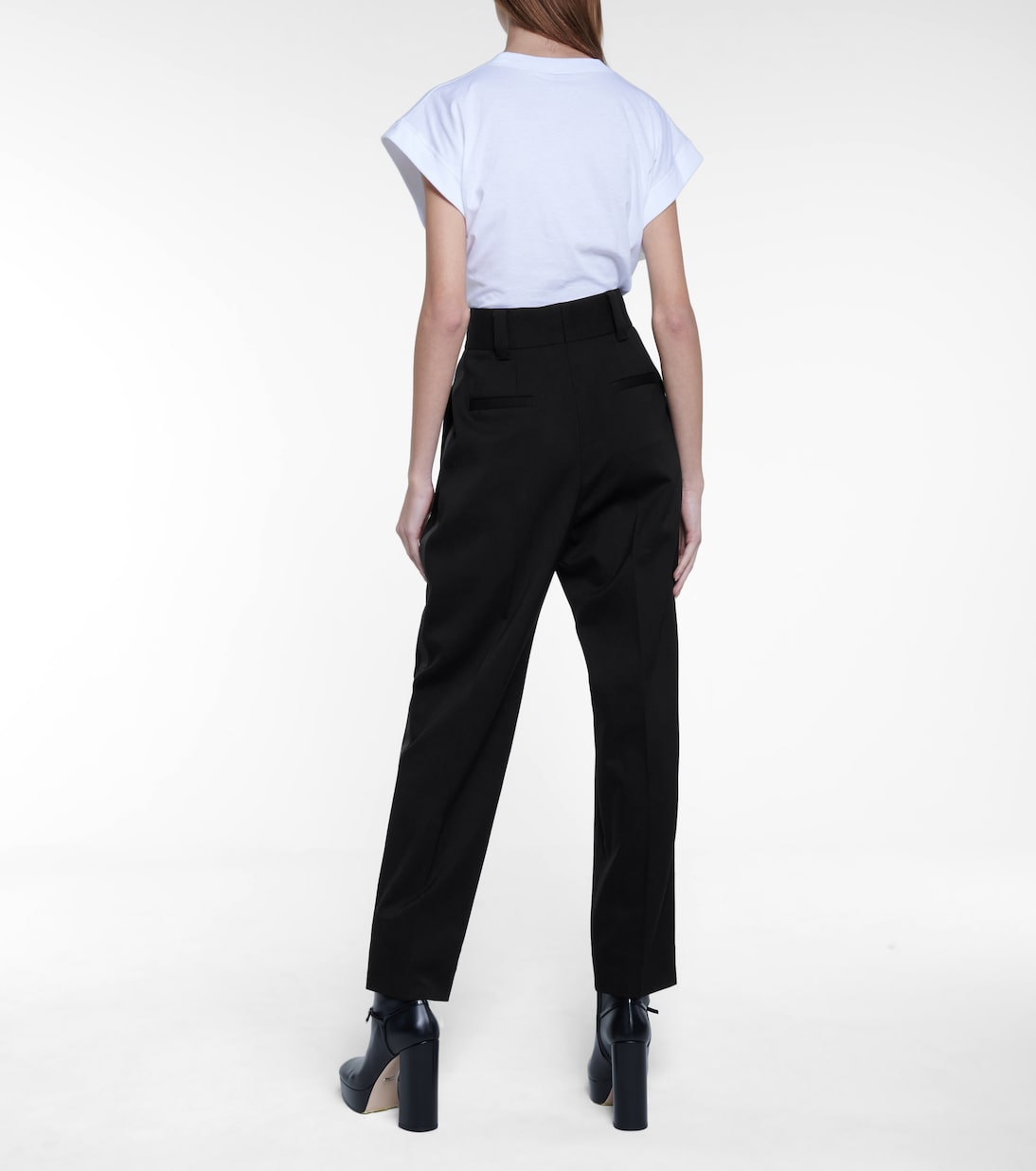 High-rise straight stretch-wool pants | Miu Miu