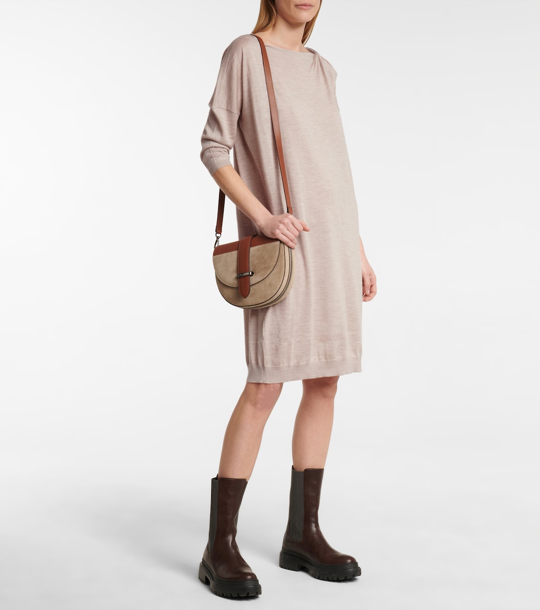 Cashmere and silk sweater dress | Brunello Cucinelli