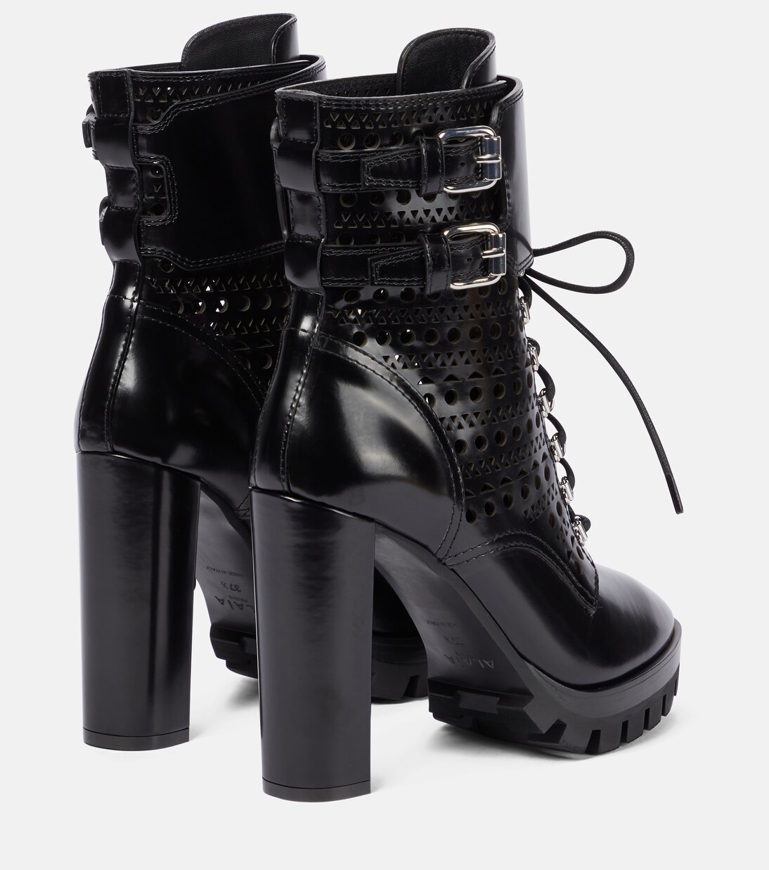 Botas de piel acordonadas corte láser | Alaïa