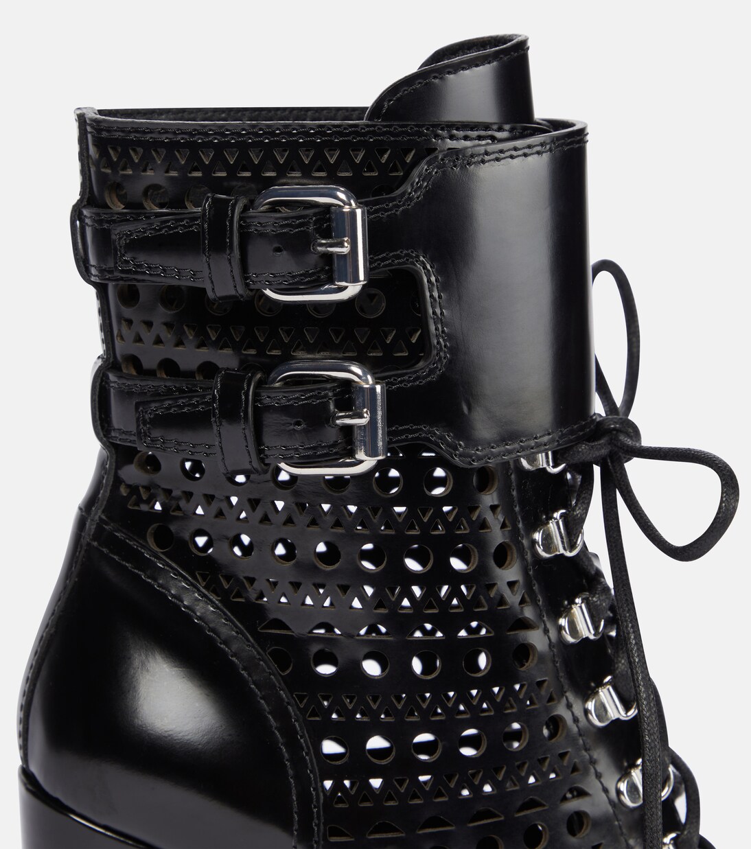 Botas de piel acordonadas corte láser | Alaïa