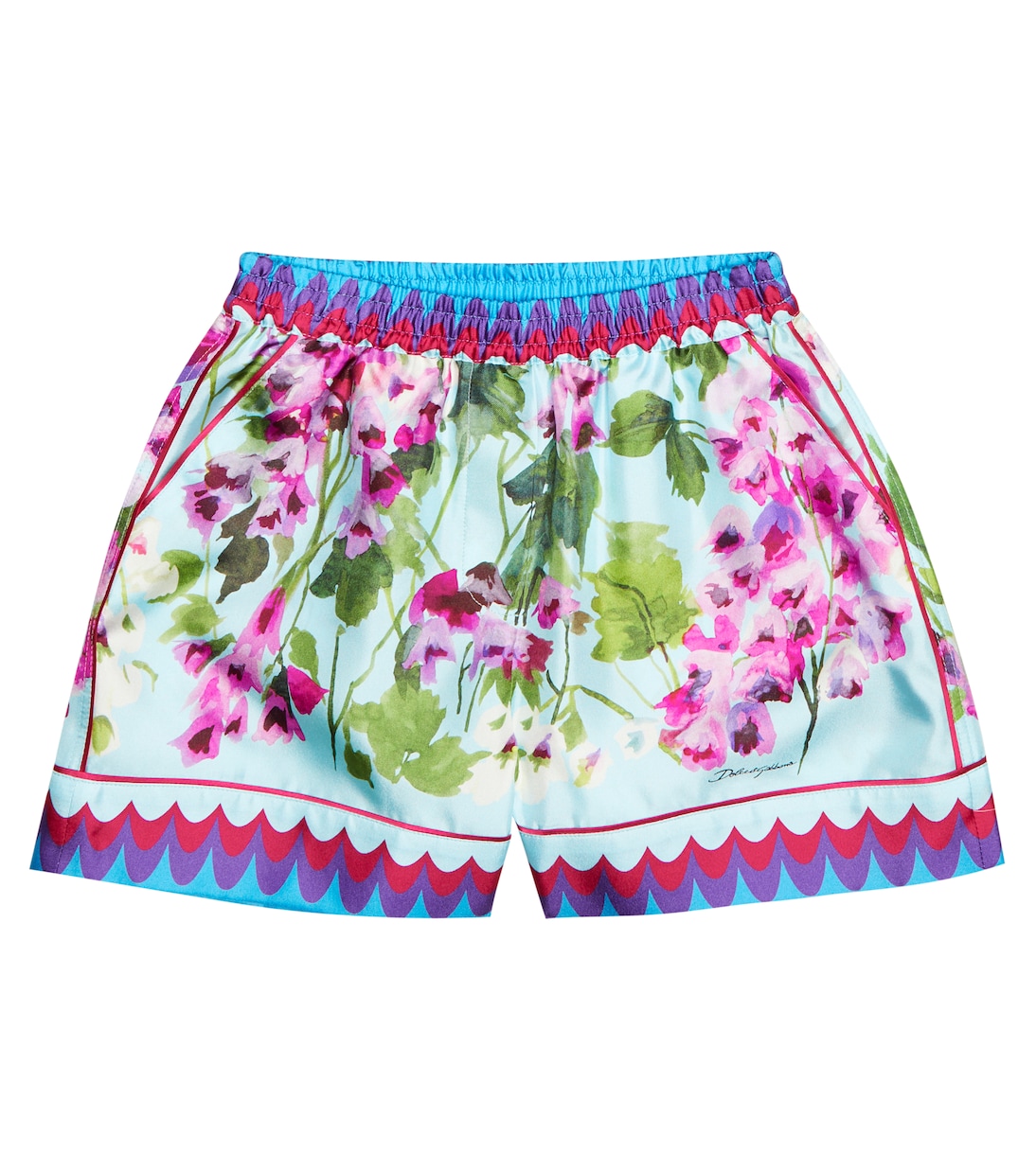 Shorts de seda floral | Dolce&Gabbana Kids