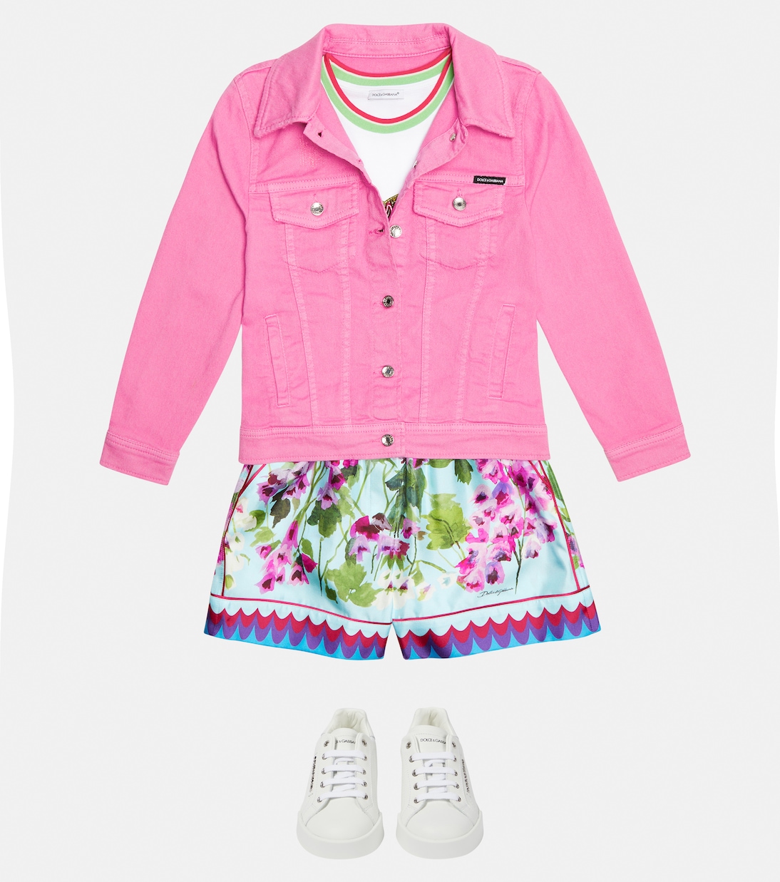 Shorts de seda floral | Dolce&Gabbana Kids