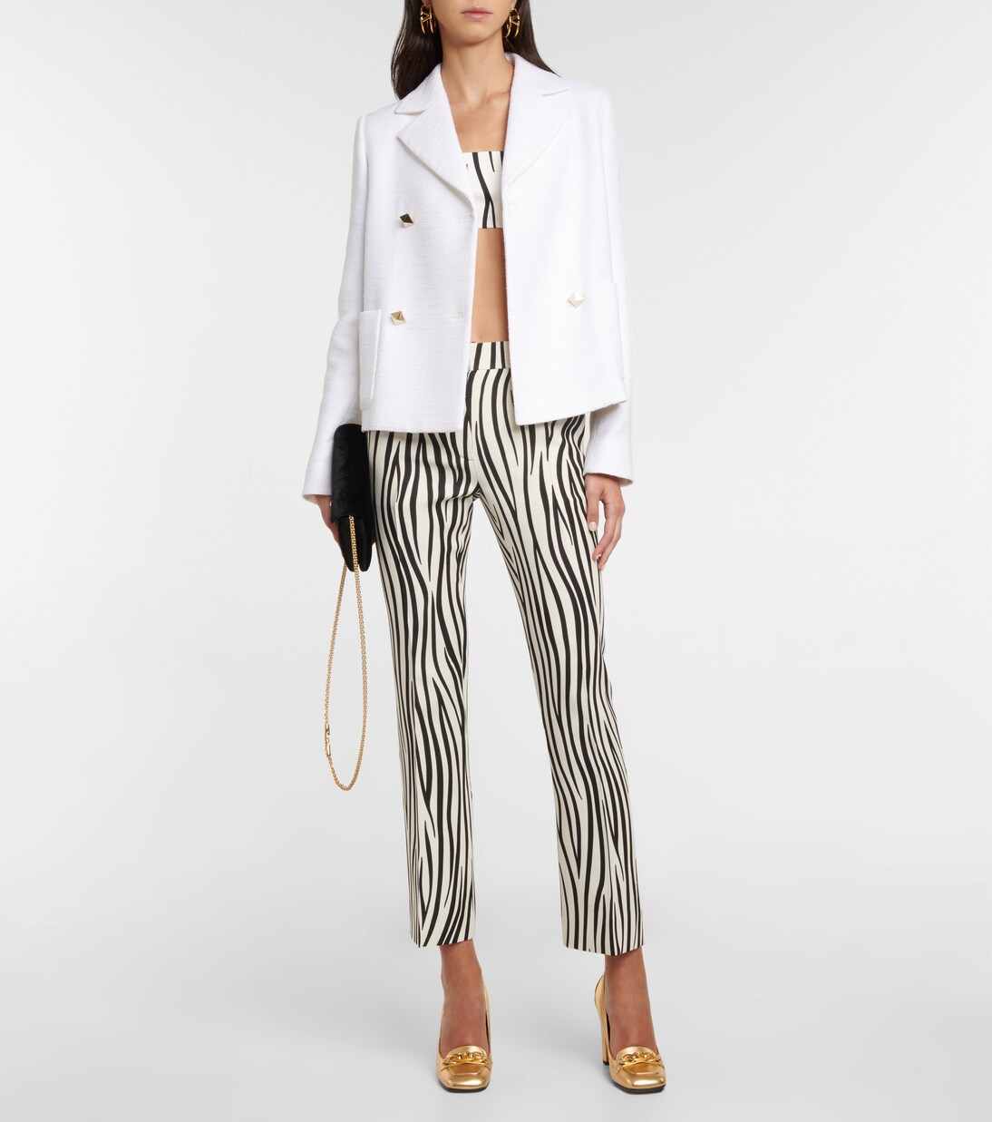 Zebra-print cotton and silk bralette | Valentino