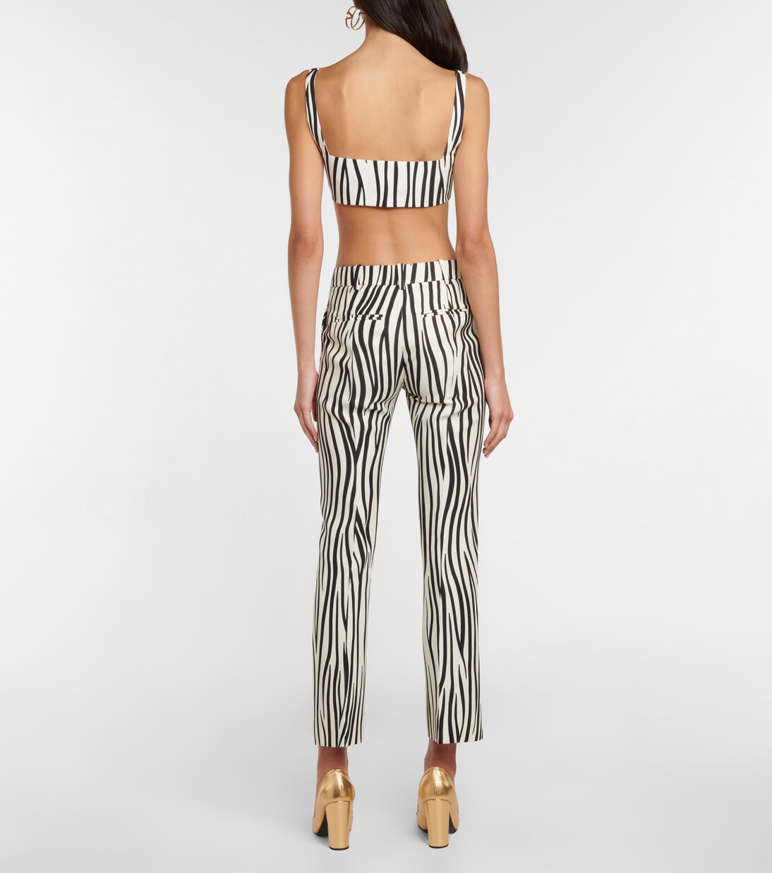 Zebra-print cotton and silk bralette | Valentino