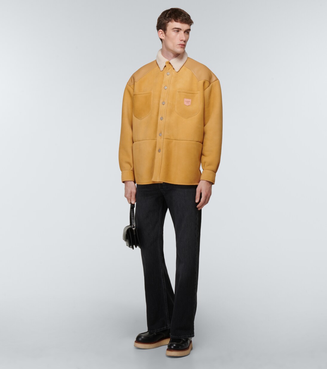 Shearling-trimmed suede jacket | Acne Studios