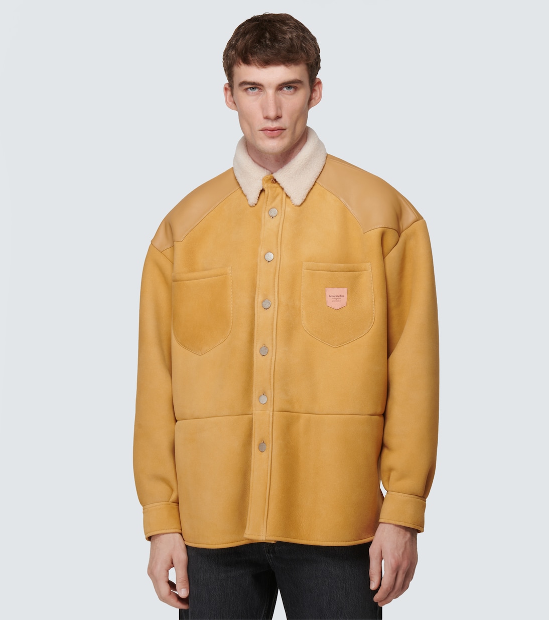 Shearling-trimmed suede jacket | Acne Studios