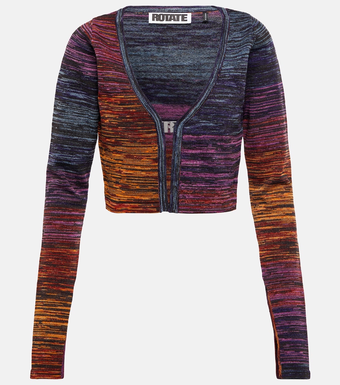 Space-dyed cropped cardigan | Rotate