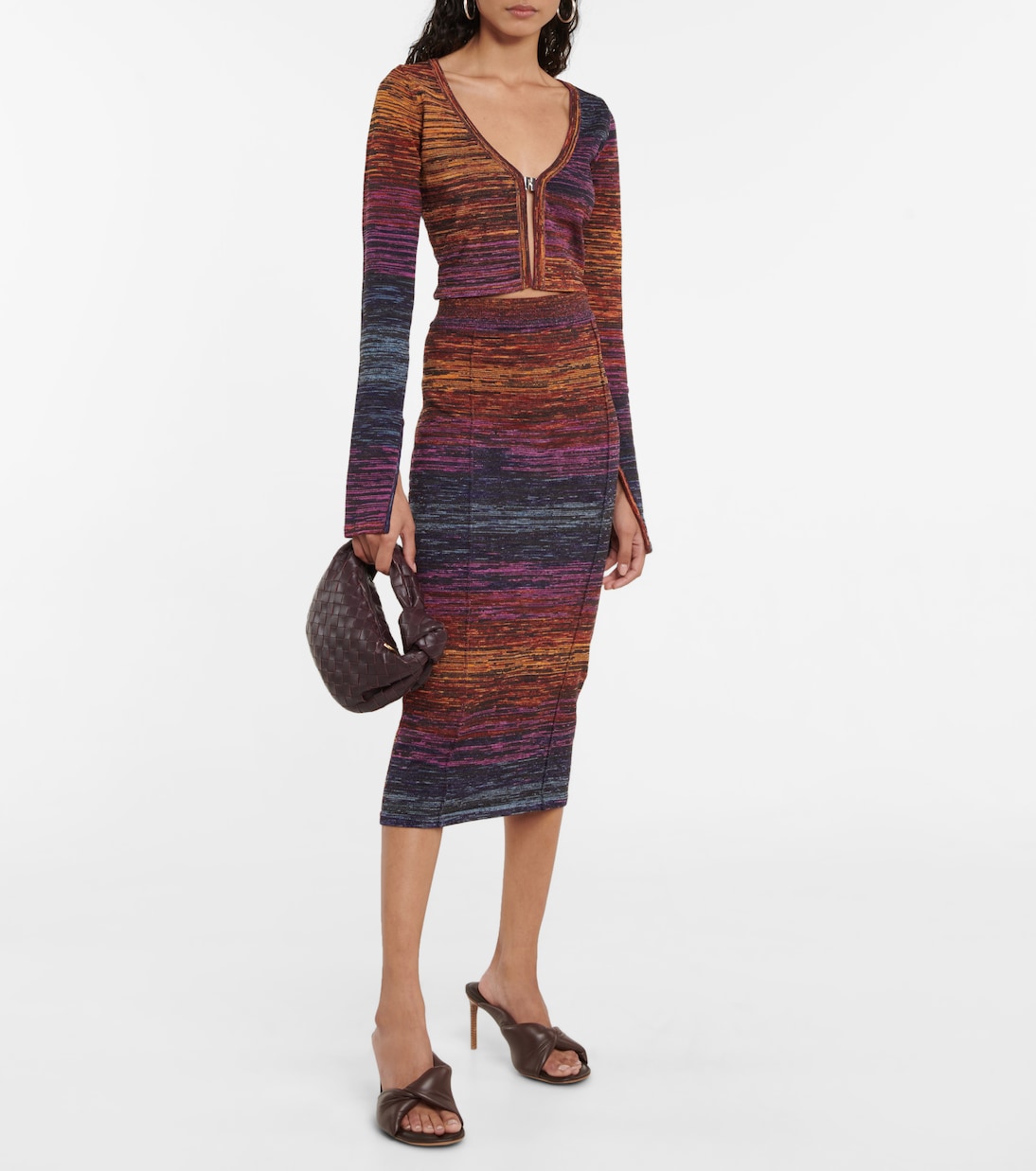 Space-dyed cropped cardigan | Rotate