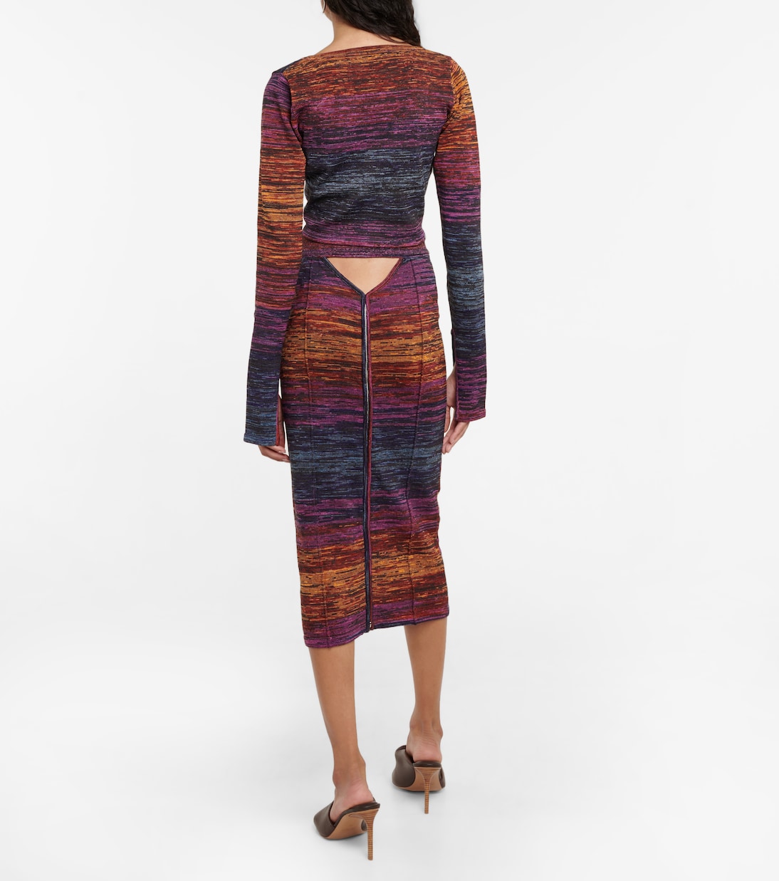 Space-dyed cropped cardigan | Rotate