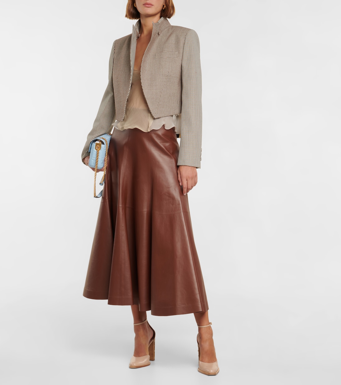 Sheer ruffled silk chiffon top | Fendi