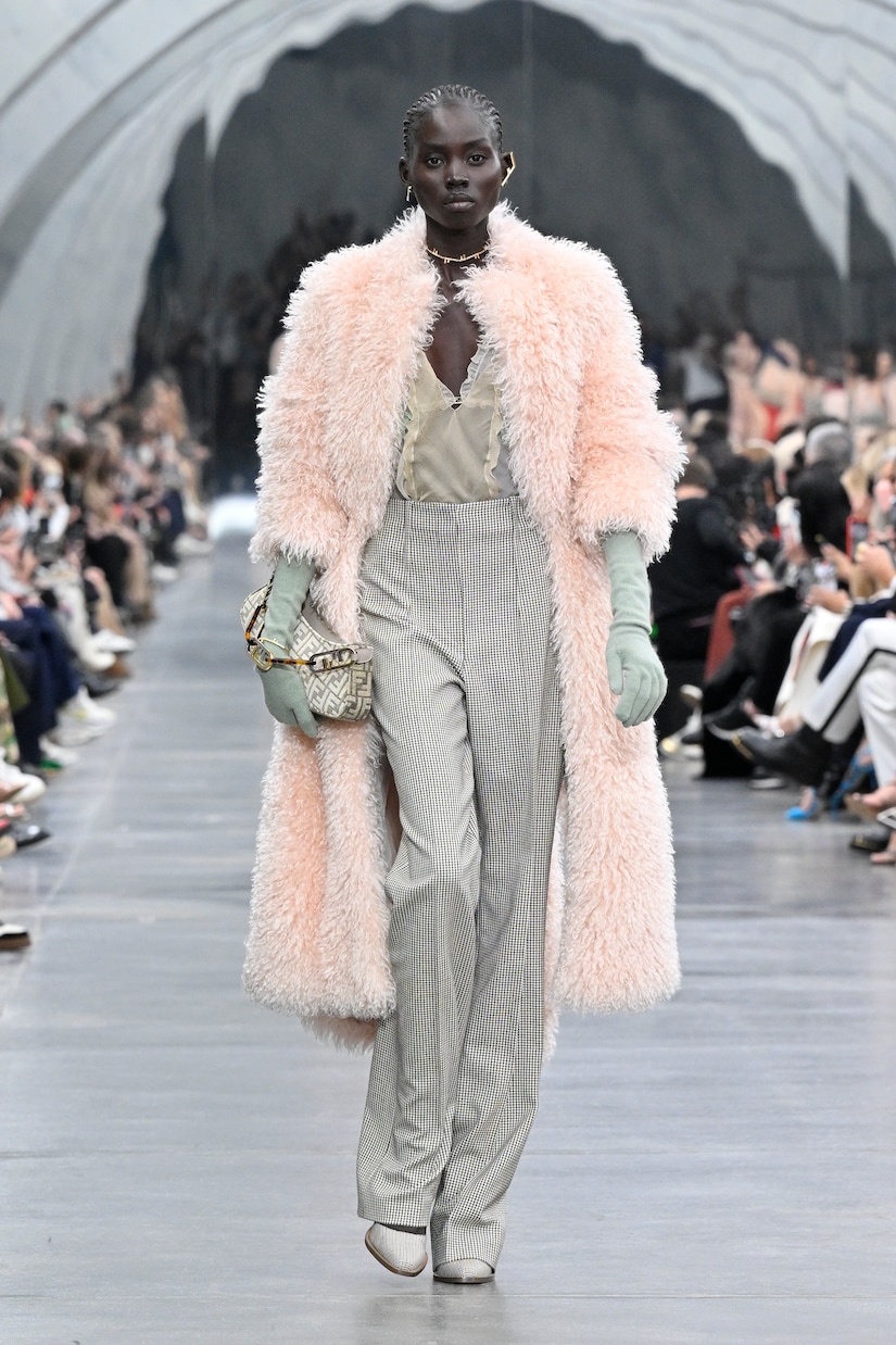 Sheer ruffled silk chiffon top | Fendi