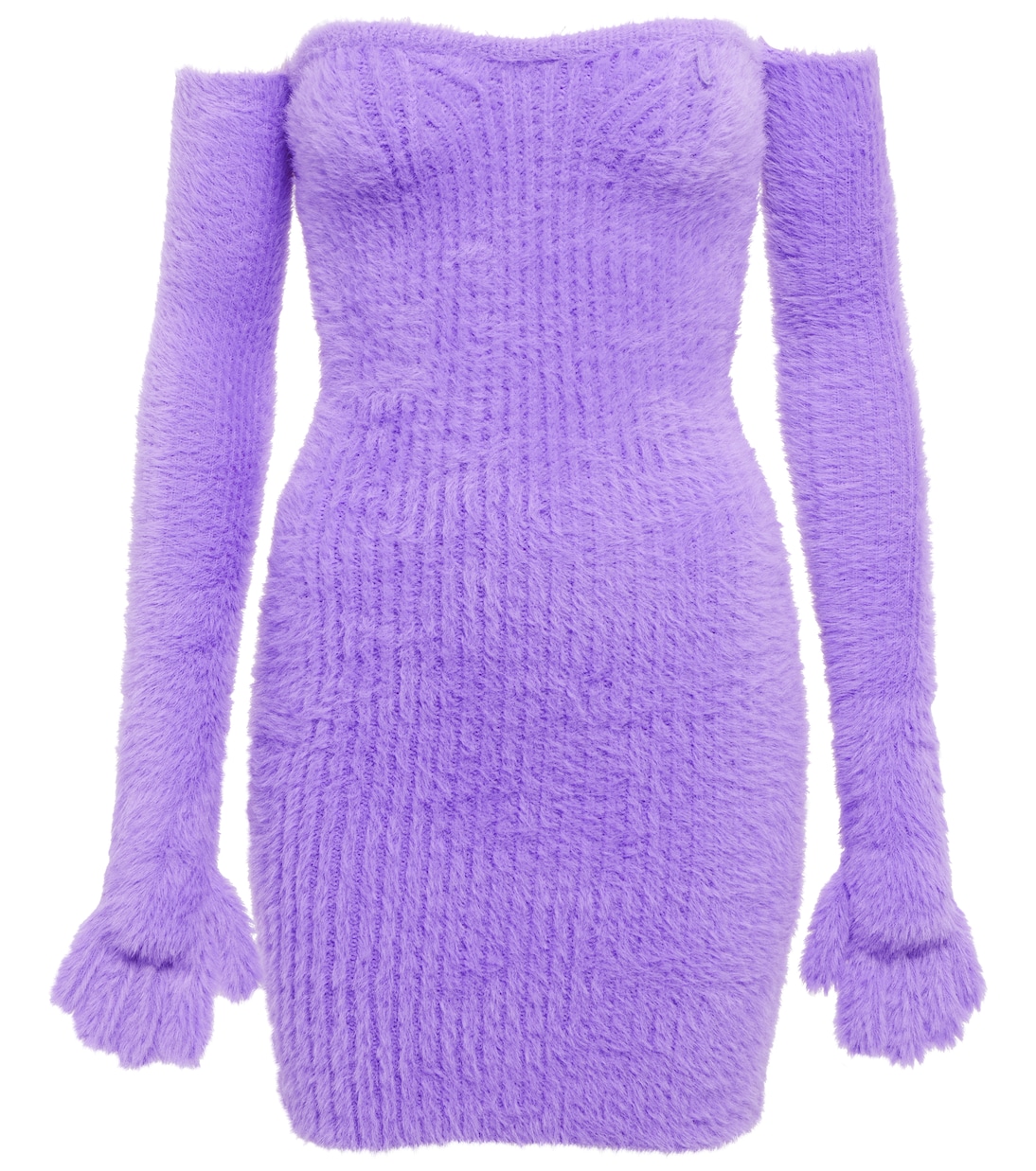 Textured minidress with gloves | Off-White