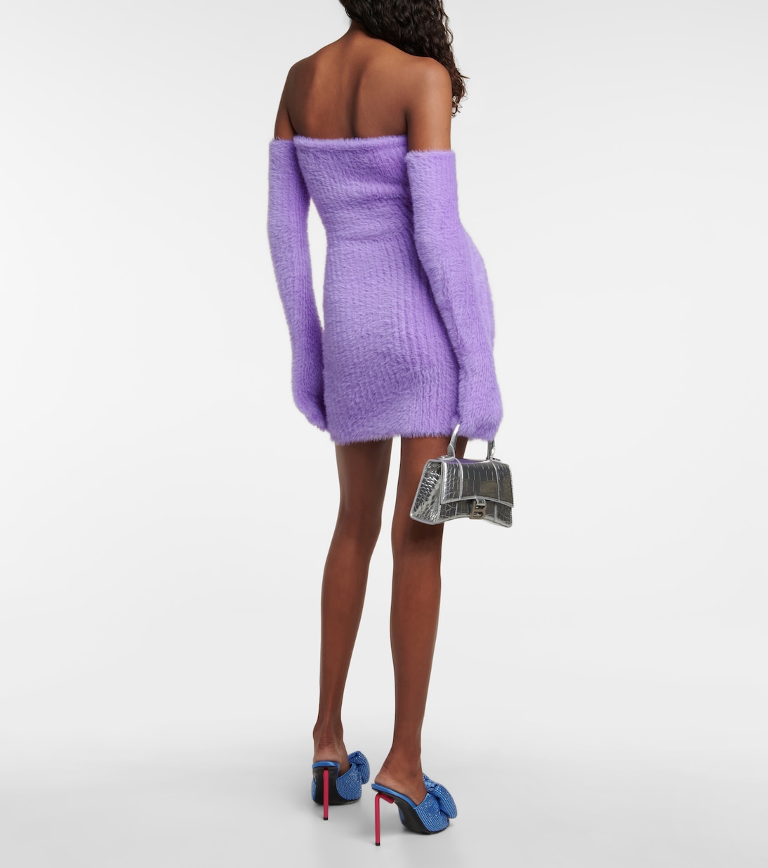 Textured minidress with gloves | Off-White