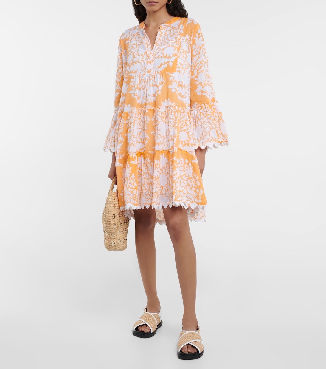 Vestido corto de algodón estampado | Juliet Dunn