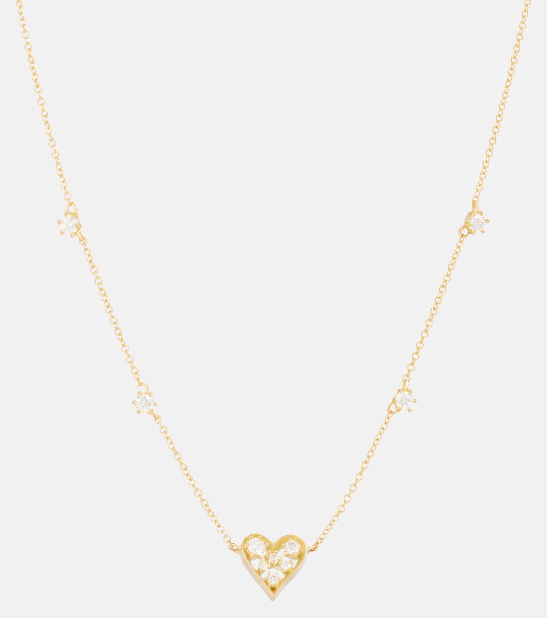Collier Margot Heart Mini en or 18 ct et diamants | Jade Trau
