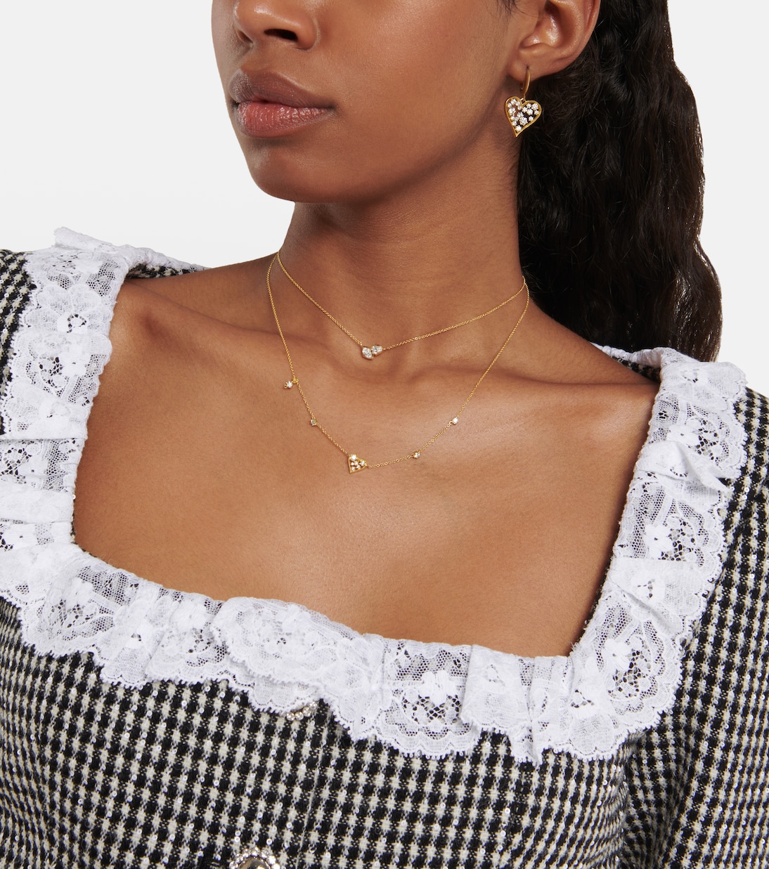 Collier Margot Heart Mini en or 18 ct et diamants | Jade Trau