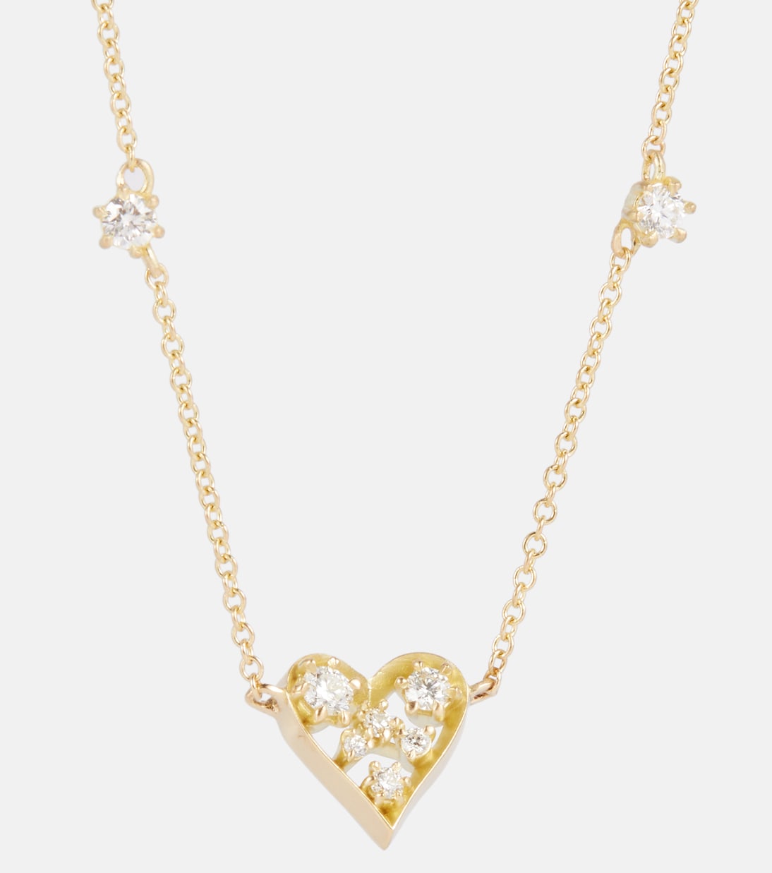 Collier Margot Heart Mini en or 18 ct et diamants | Jade Trau