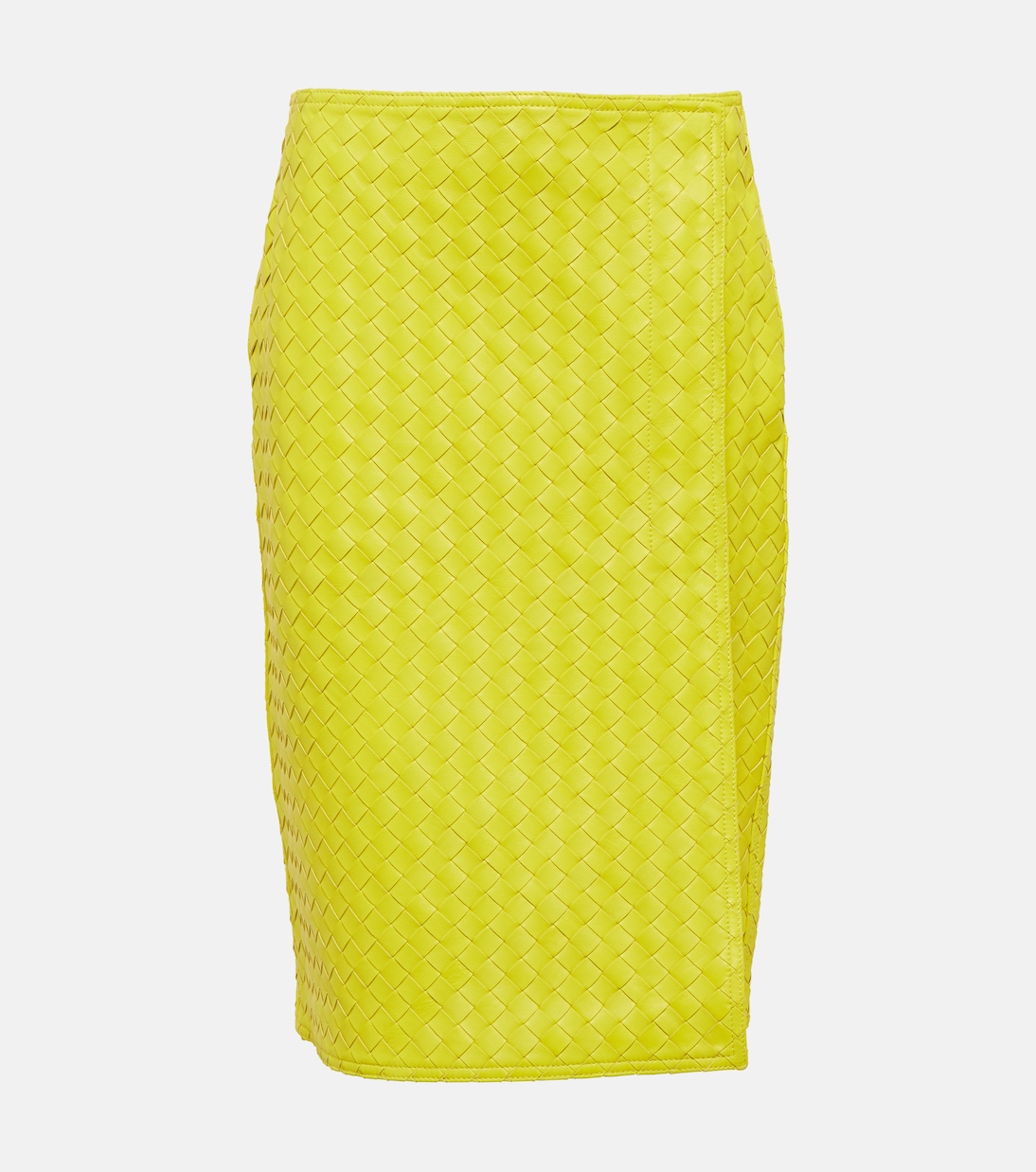 Jupe midi en cuir Intrecciato | Bottega Veneta