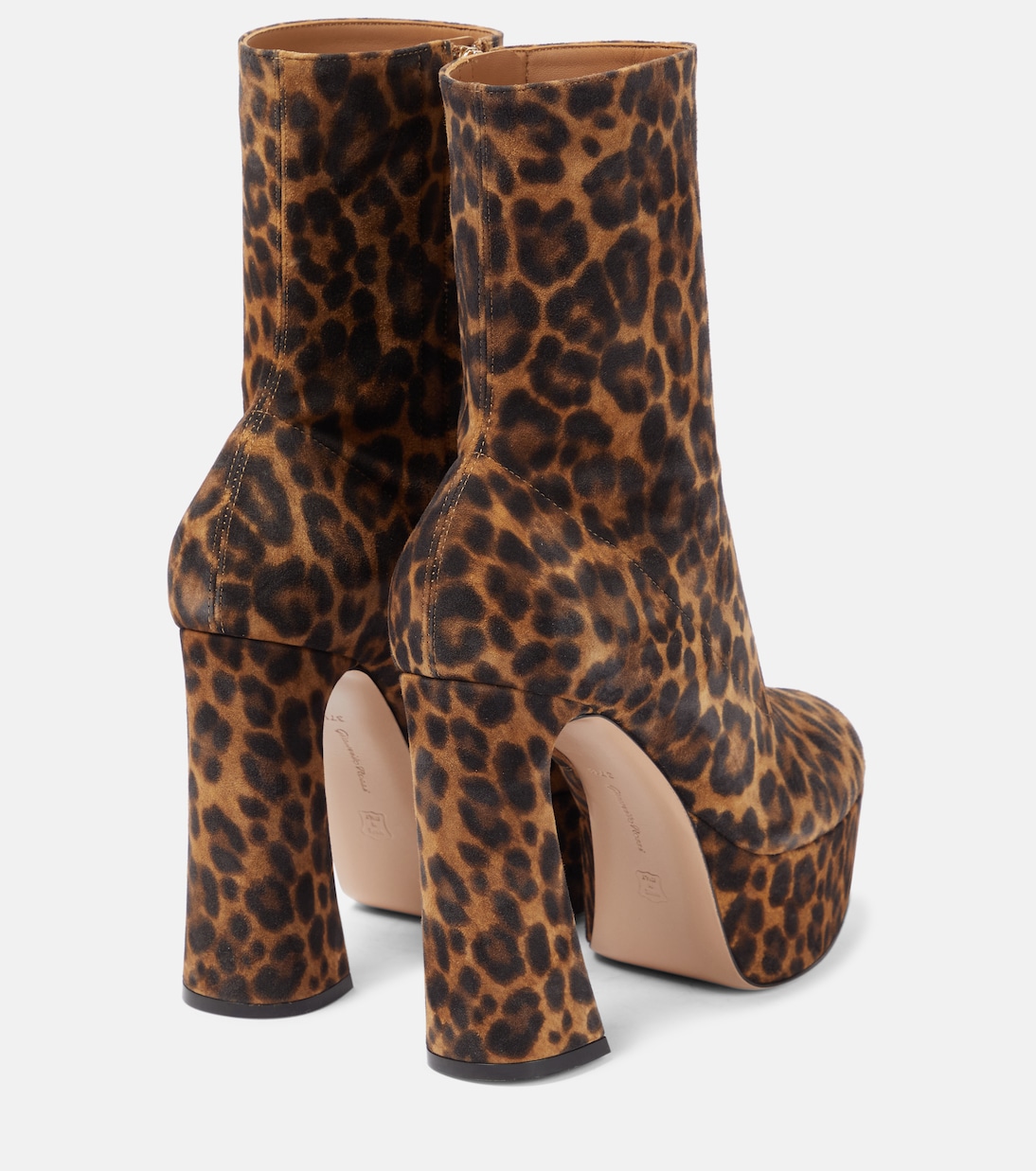 Leopard-print suede platform ankle boots | Gianvito Rossi