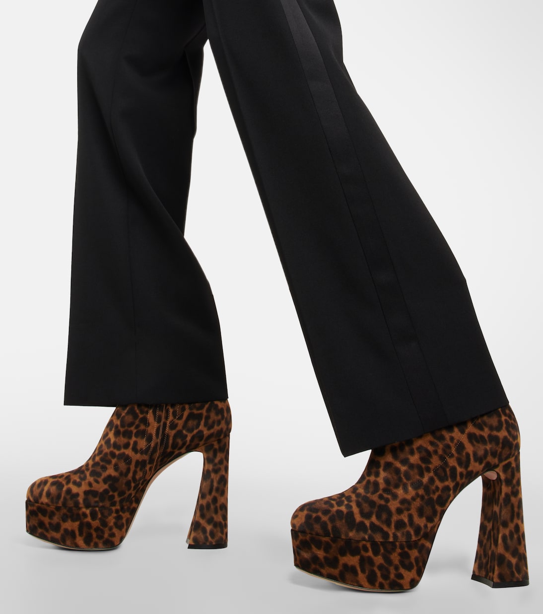 Leopard-print suede platform ankle boots | Gianvito Rossi