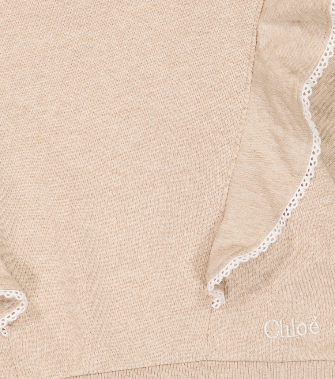 Felpa in cotone con volant | Chloé Kids