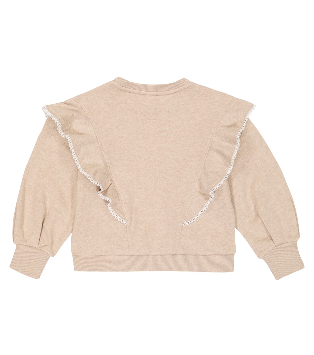 Felpa in cotone con volant | Chloé Kids