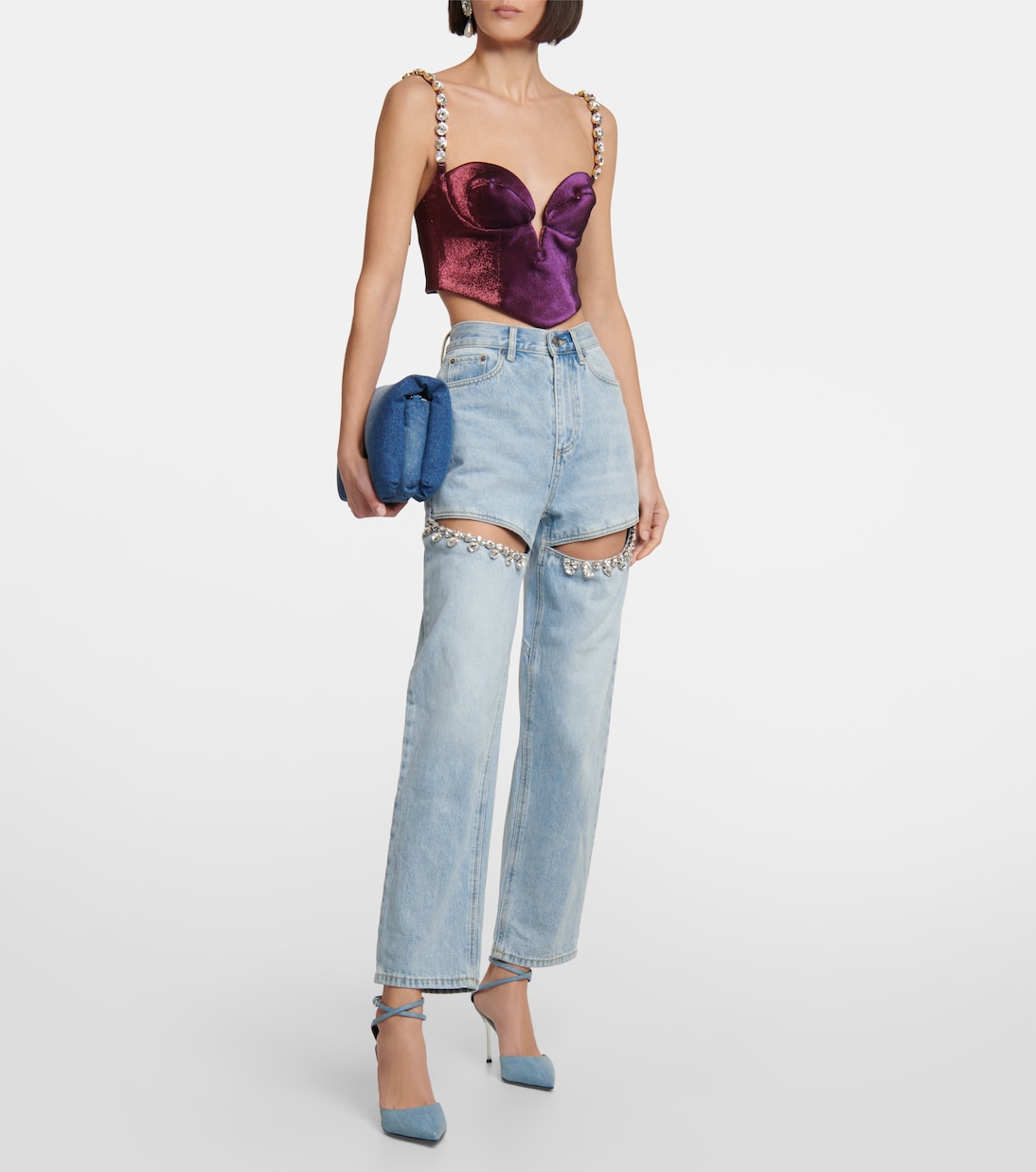 x Sergio Rossi salones Marquise en denim | Area