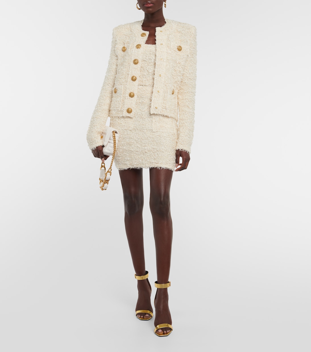 Halter-neck bouclé top | Balmain