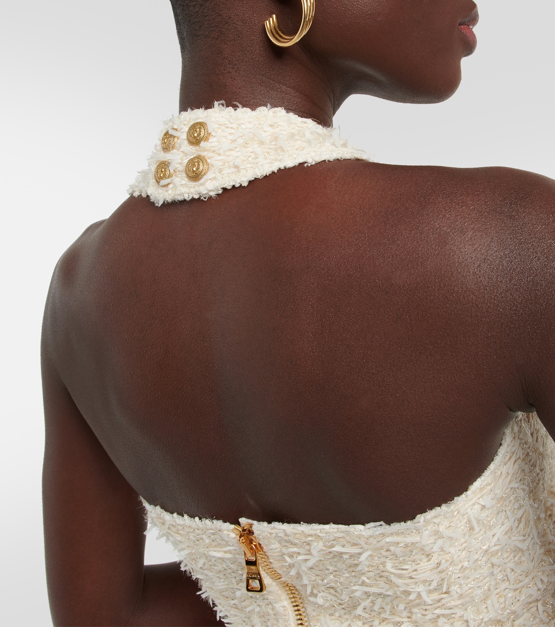 Halter-neck bouclé top | Balmain
