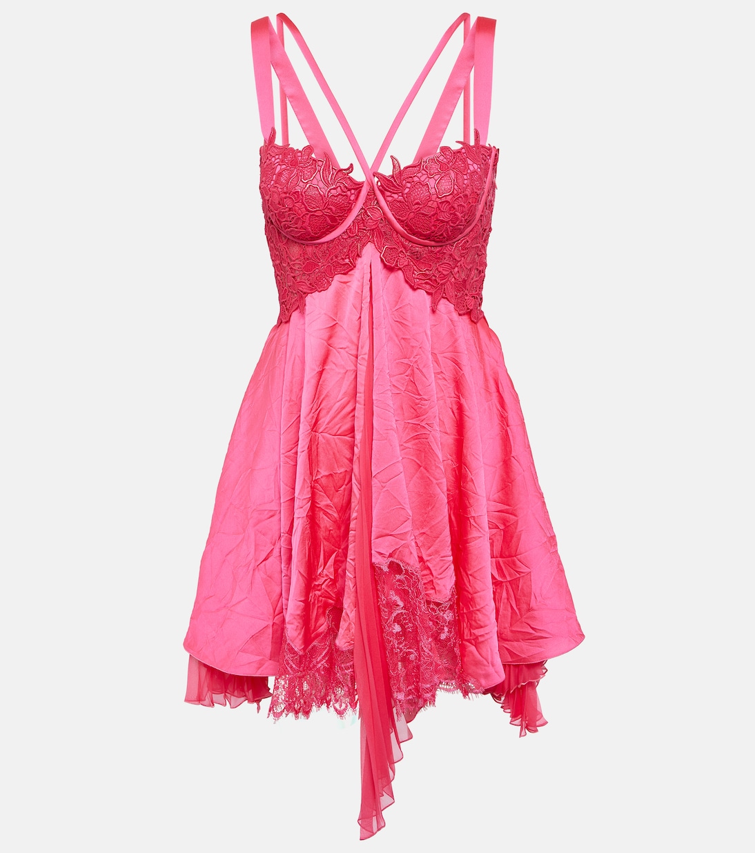 Minikleid aus Satin mit Spitze | Versace