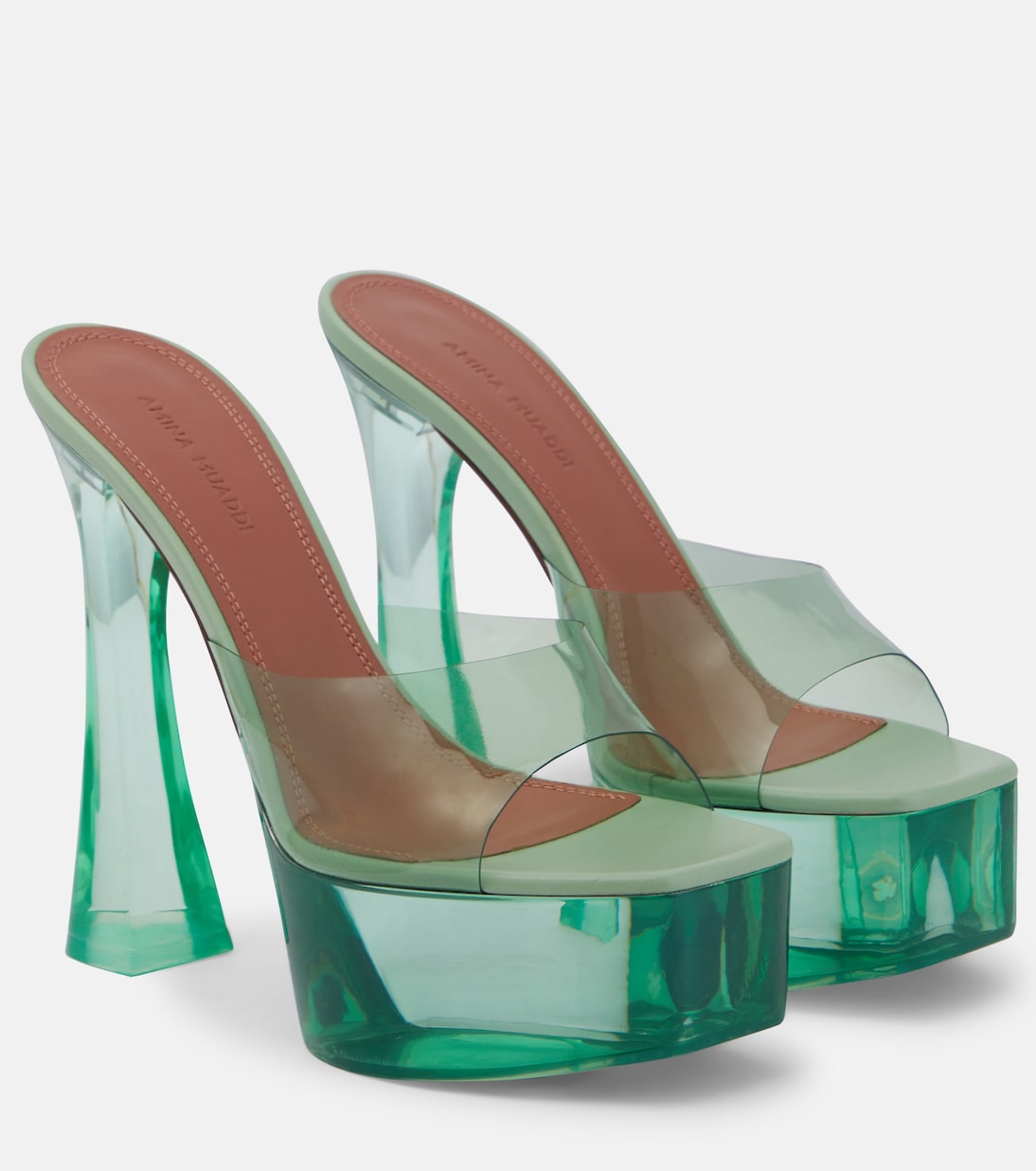 Sandali Dalida Glass in PVC con plateau | Amina Muaddi