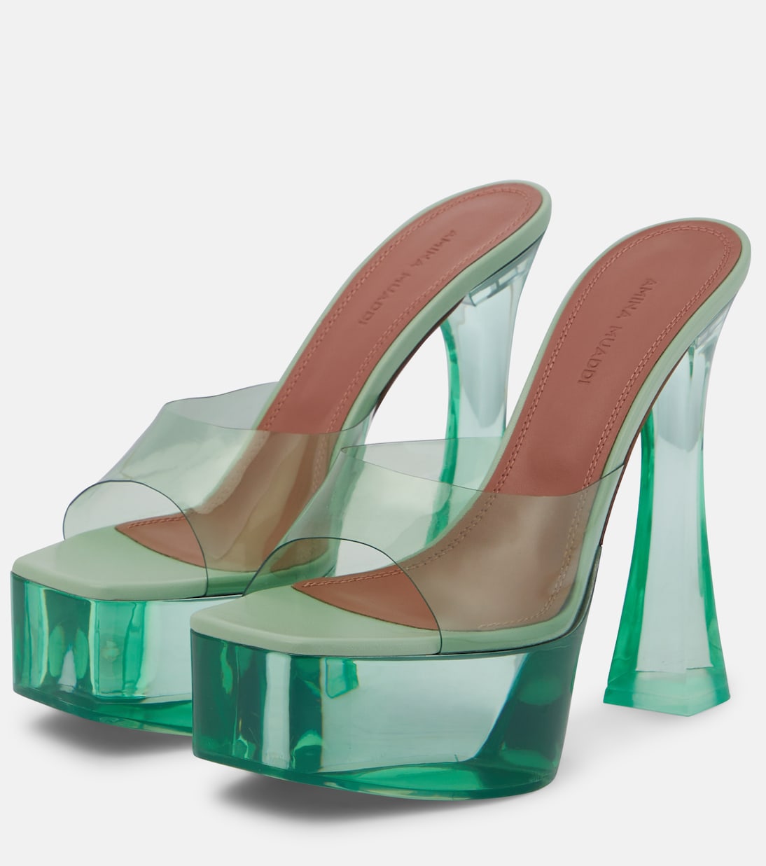Sandali Dalida Glass in PVC con plateau | Amina Muaddi