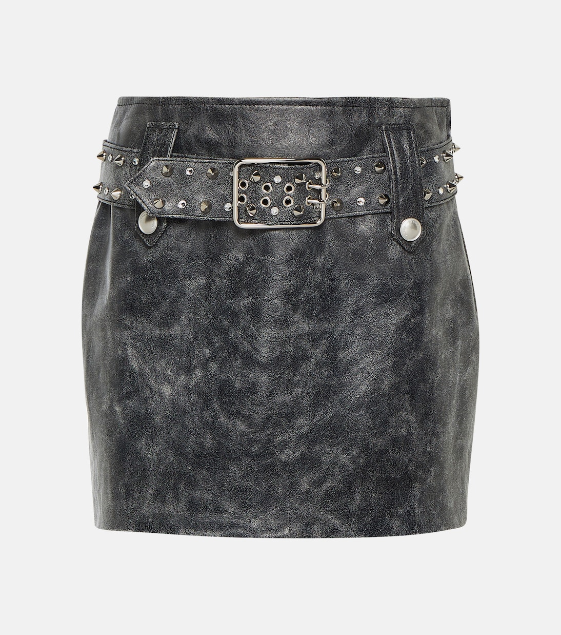 Verzierter Minirock aus Leder | Alessandra Rich
