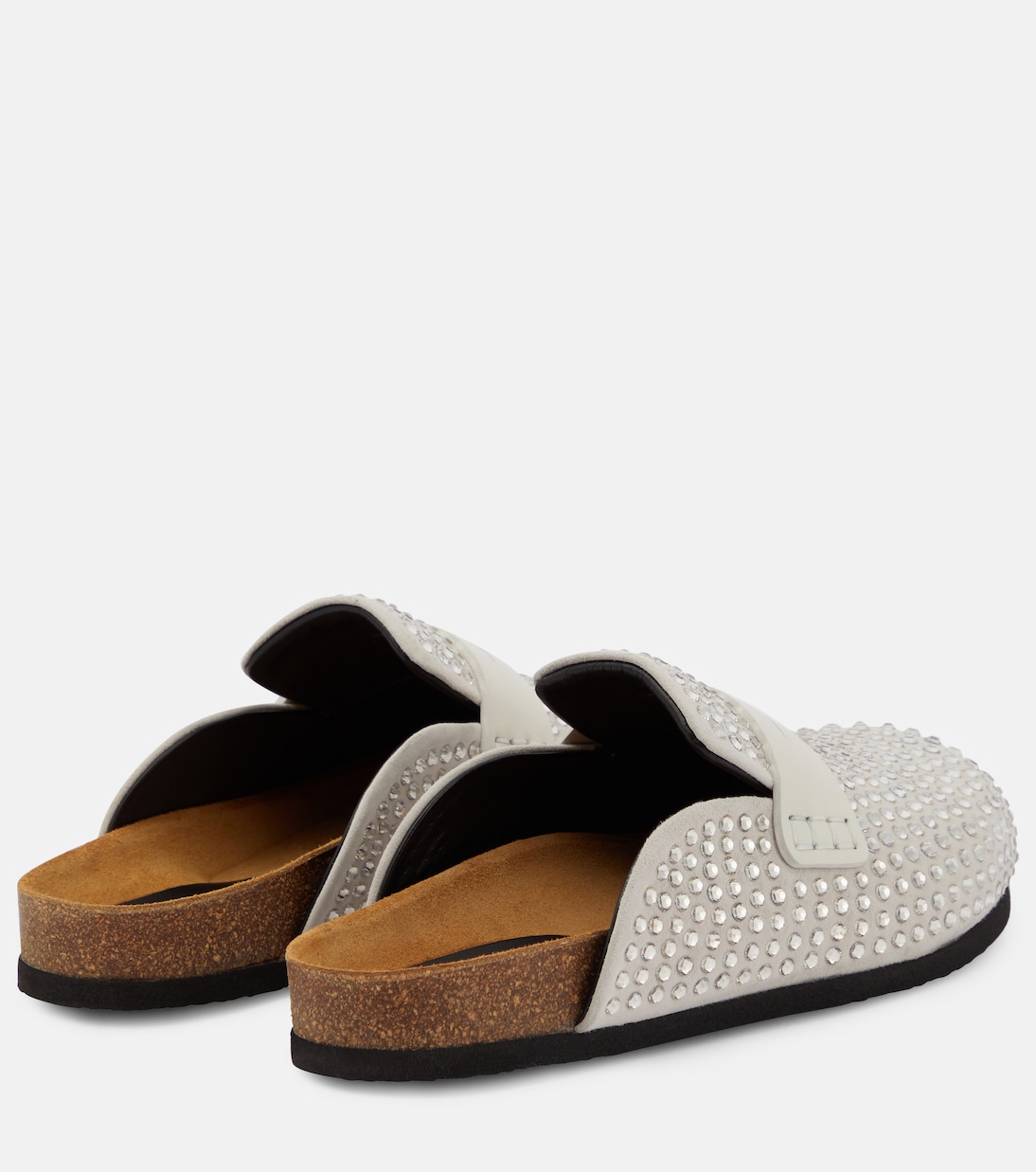 Crystal-embellished suede slippers | JW Anderson
