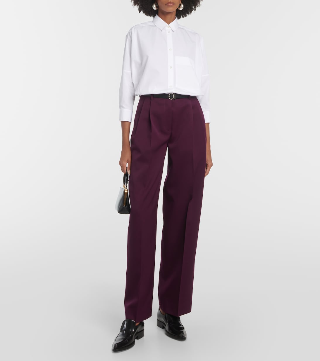 High-rise wool straight pants | Jil Sander