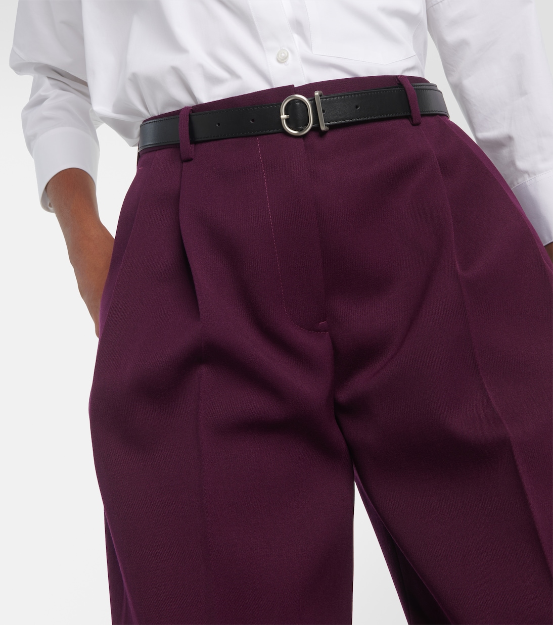 High-rise wool straight pants | Jil Sander