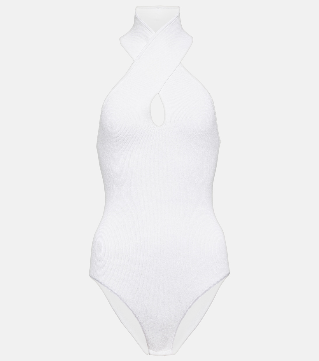 Alaïa Traje de Cuerpo con Escote Halter en Punto Acanalado