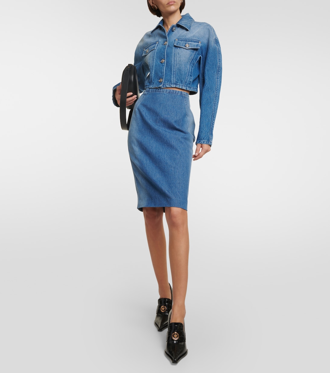 Chaqueta cropped de denim | Versace