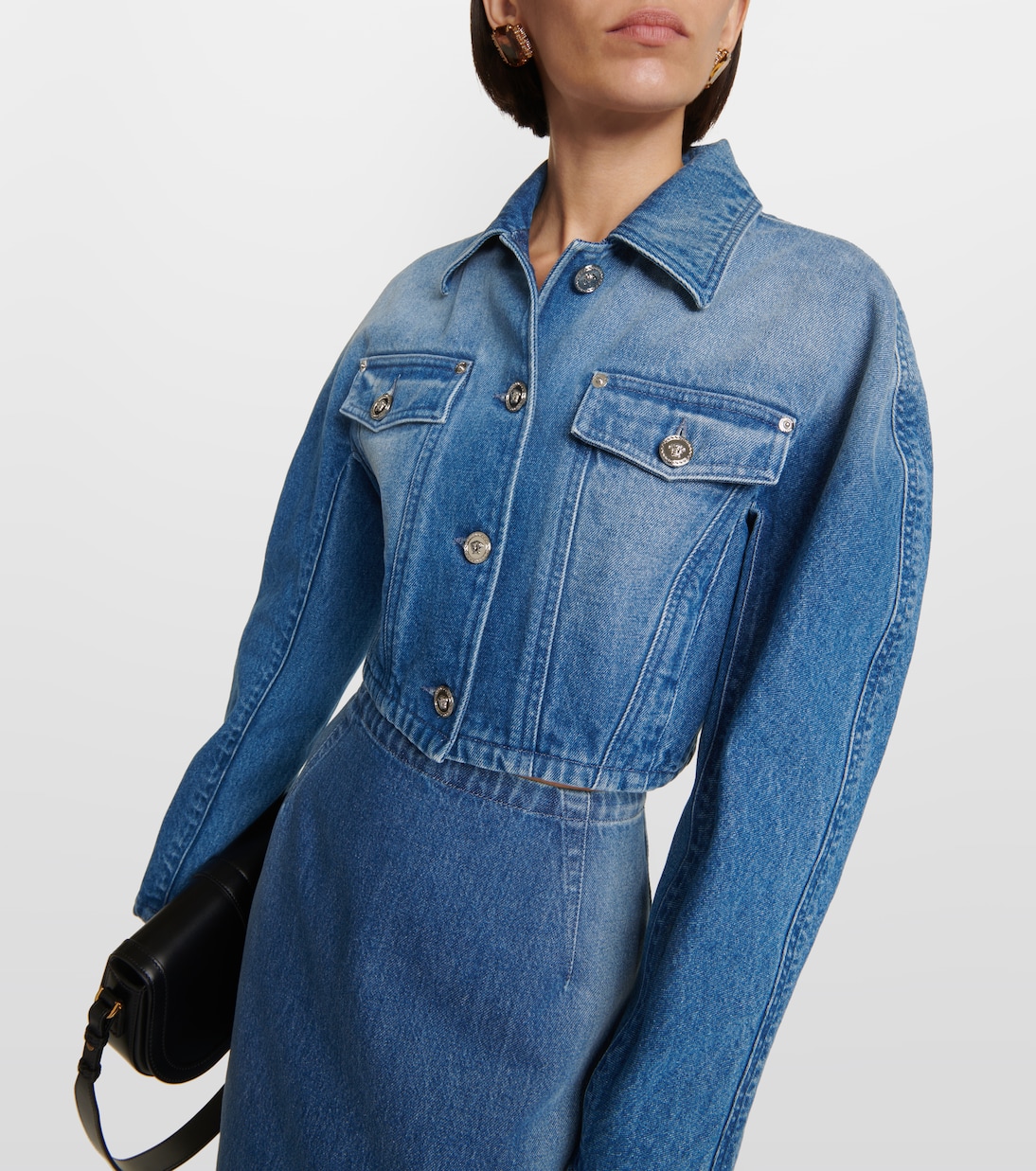 Chaqueta cropped de denim | Versace