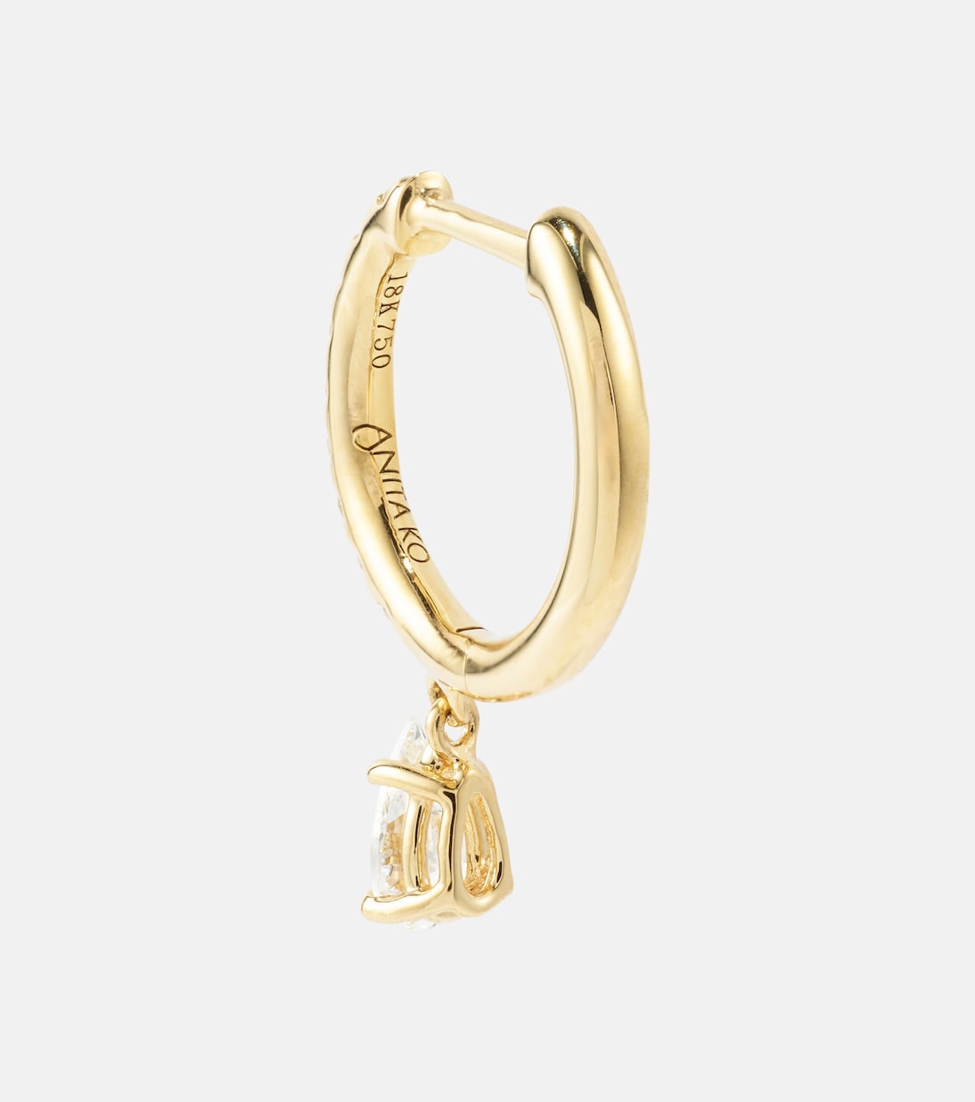 Orecchino singolo in oro 18kt ANITA KO con diamanti, design moderno per giovani